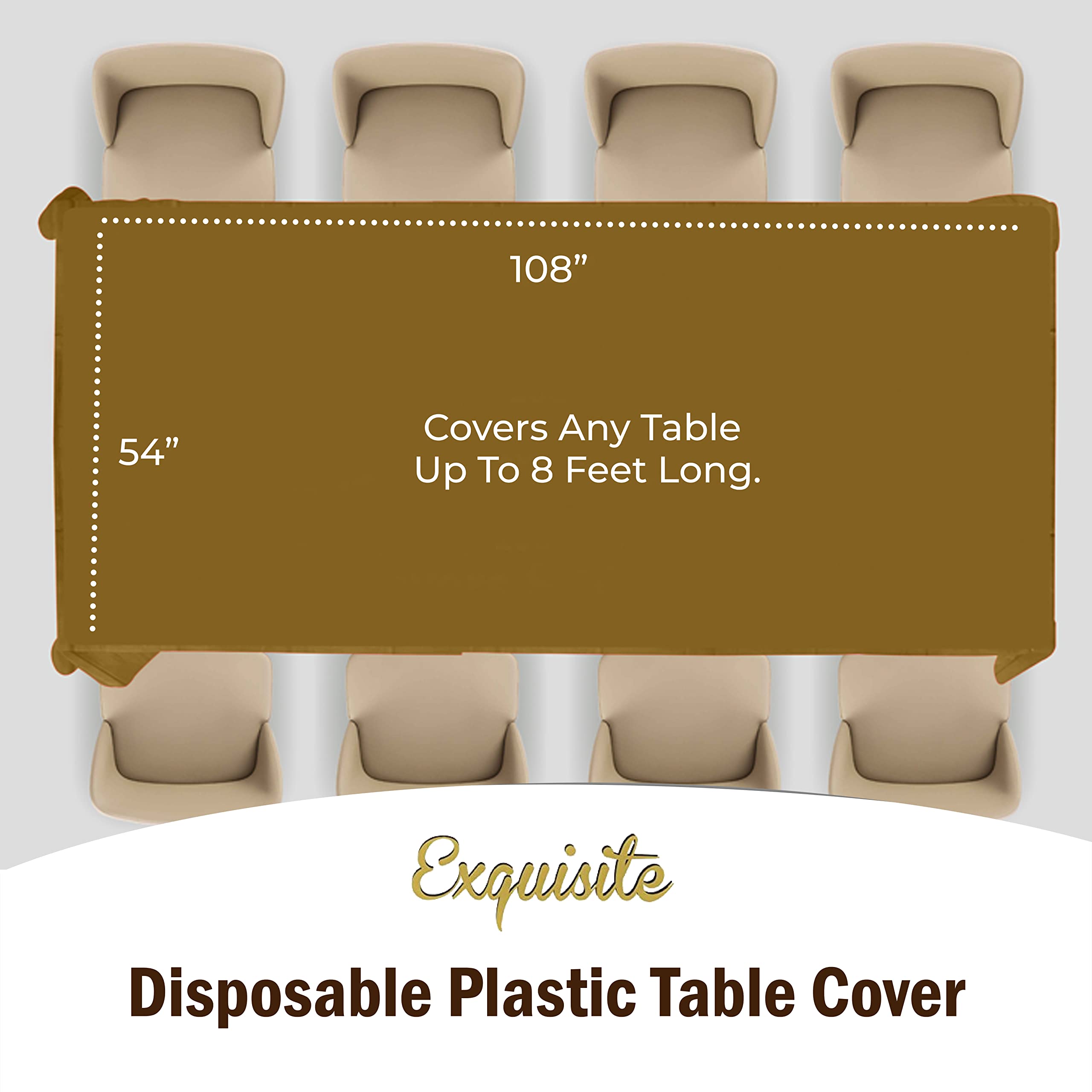Gold Plastic Table Cover | Case of 48