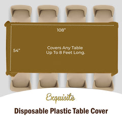 Premium Gold Plastic Table Cover | Case of 96 - 54 In. x 108 In.