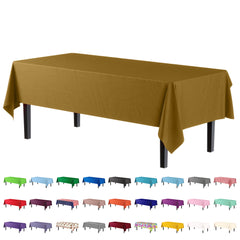 Premium Gold Plastic Table Covers | 12 Count - 54 In. x 108 In.