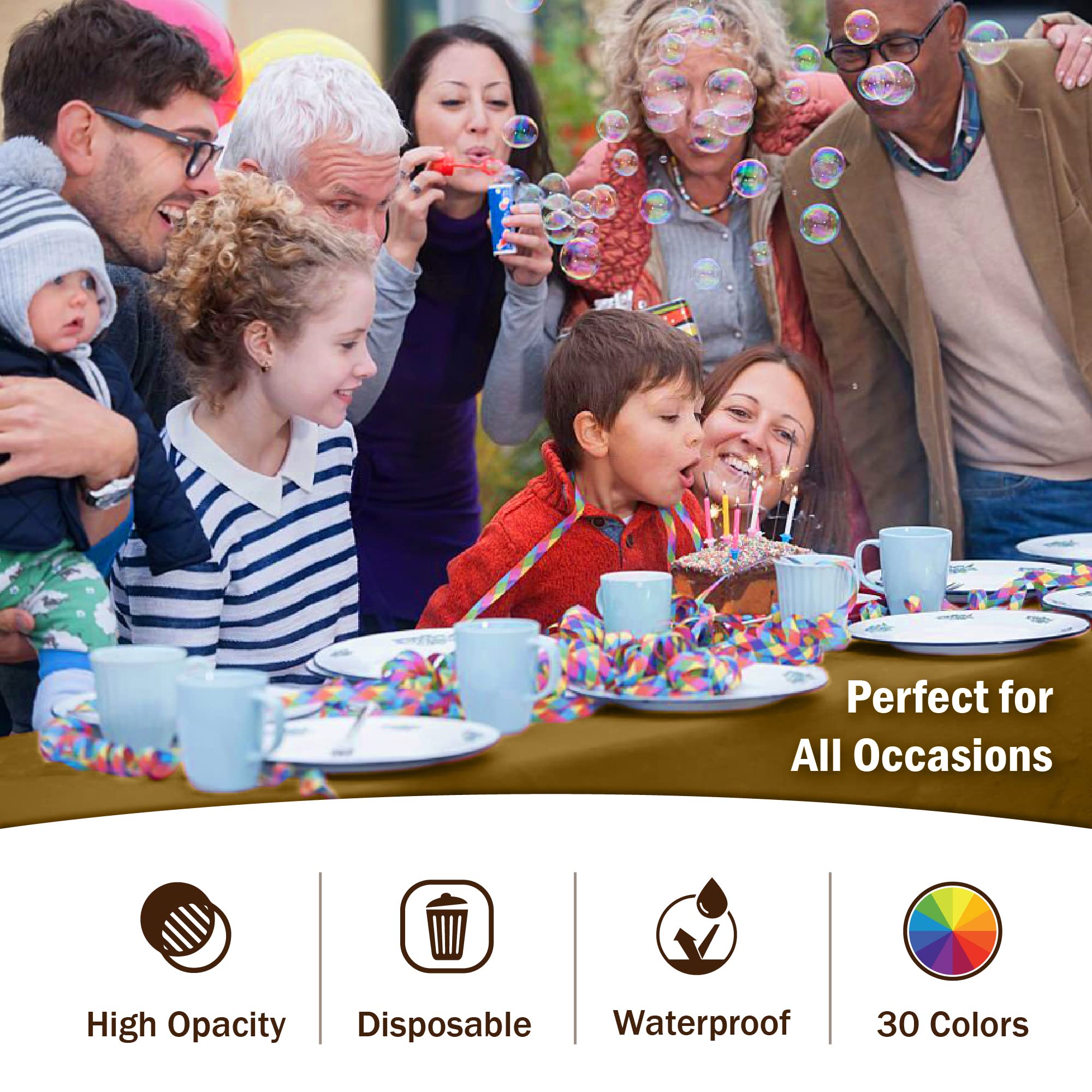 Premium Gold Plastic Table Covers | 12 Count - 54 In. x 108 In.