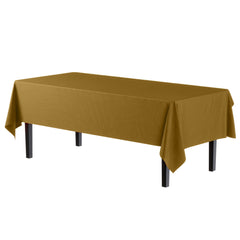 Gold Plastic Table Covers | 12 Pack - 54 In. x 108 In.