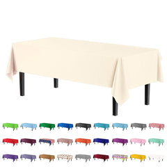 Premium Ivory Plastic Table Cover | Case of 96