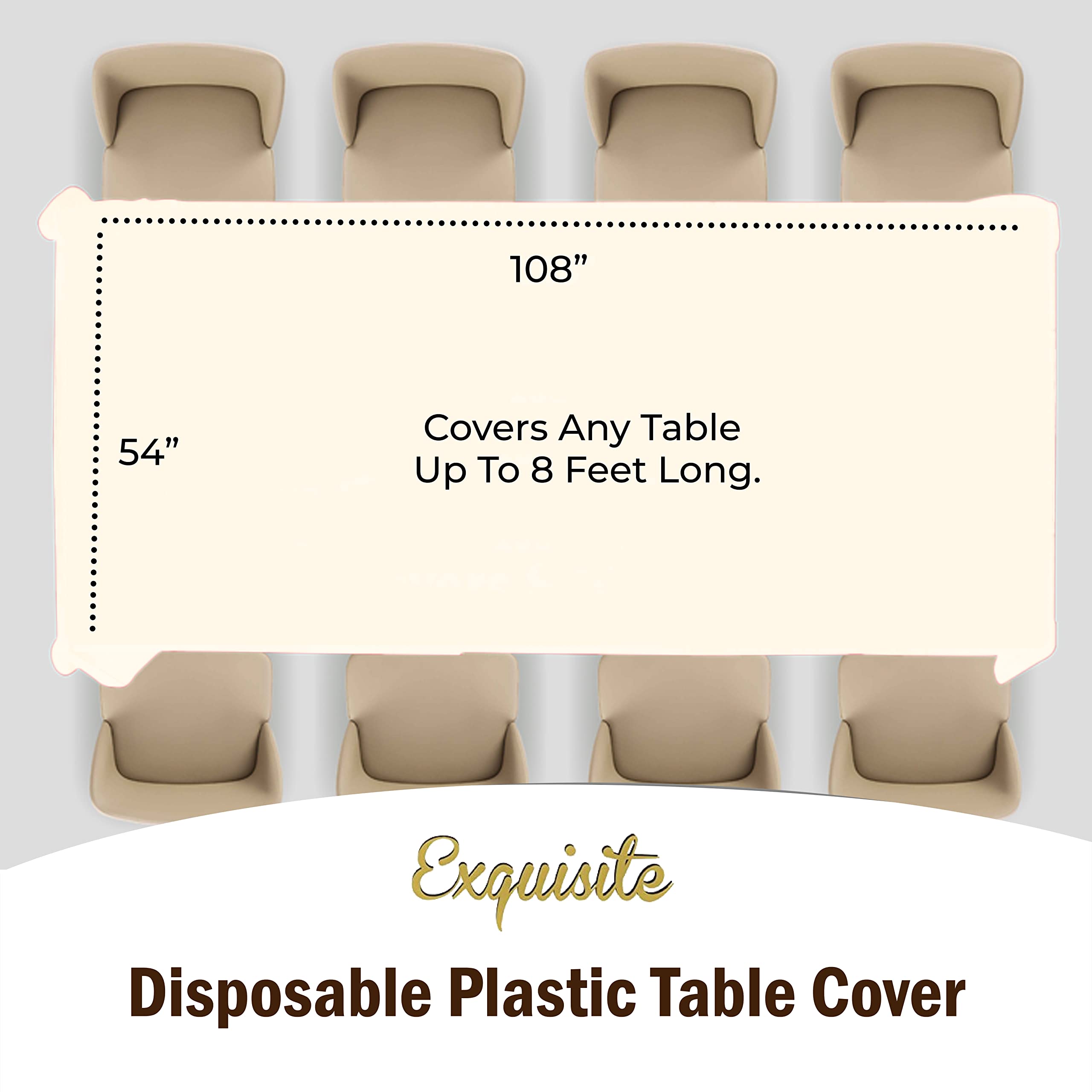 Premium Ivory Plastic Table Cover | Case of 96