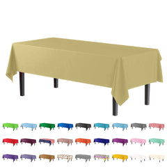 Premium Light Yellow Plastic Table Cover | Case of 96 - 54 In. x 108 In.
