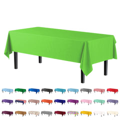 Premium Lime Green Plastic Table Covers | 6 Pack - 54 In. x 108 In.