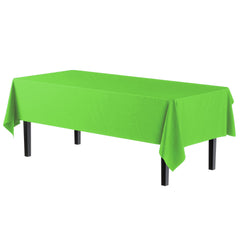 Premium Lime Green Plastic Table Covers | 6 Pack - 54 In. x 108 In.