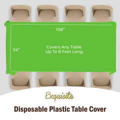 Premium Lime Green Plastic Table Cover | Case of 96 - 54 In. x 108 In.