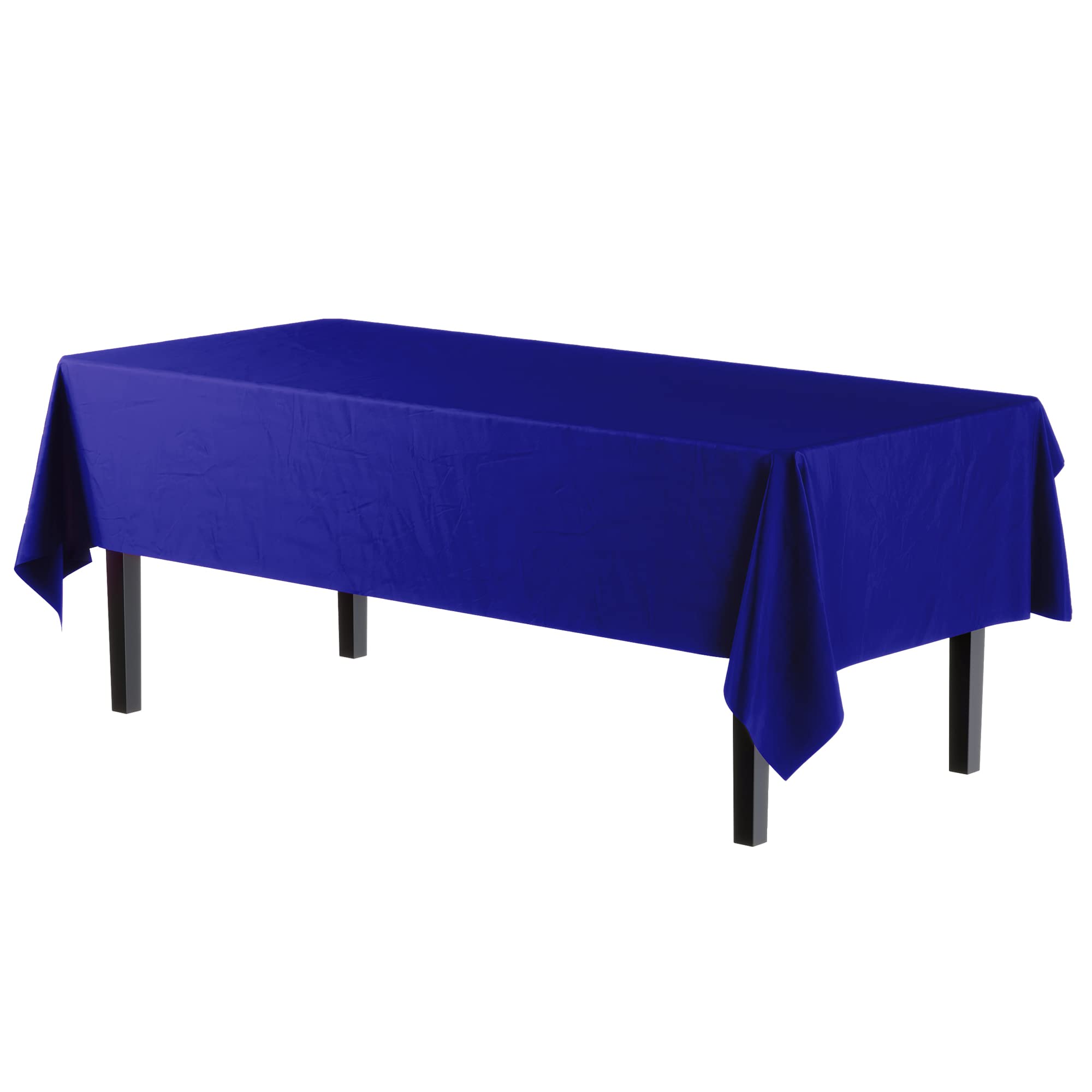 Navy Blue Plastic Table Covers | 6 Pack - 54 In. x 108 In.
