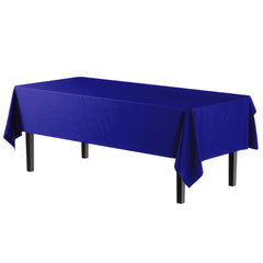 Premium Navy Blue Plastic Table Covers | 6 Pack - 54 In. x 108 In.
