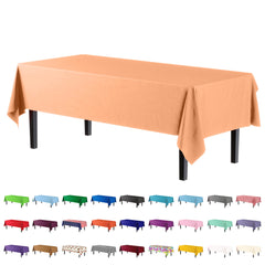 Premium Peach Plastic Table Covers | 12 Pack - 54 In. x 108 In.