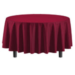 Premium Round Burgundy Plastic Table Cover - 84 in.