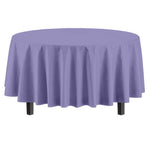 Premium Round Lavender Plastic Table Cover - 84 in.