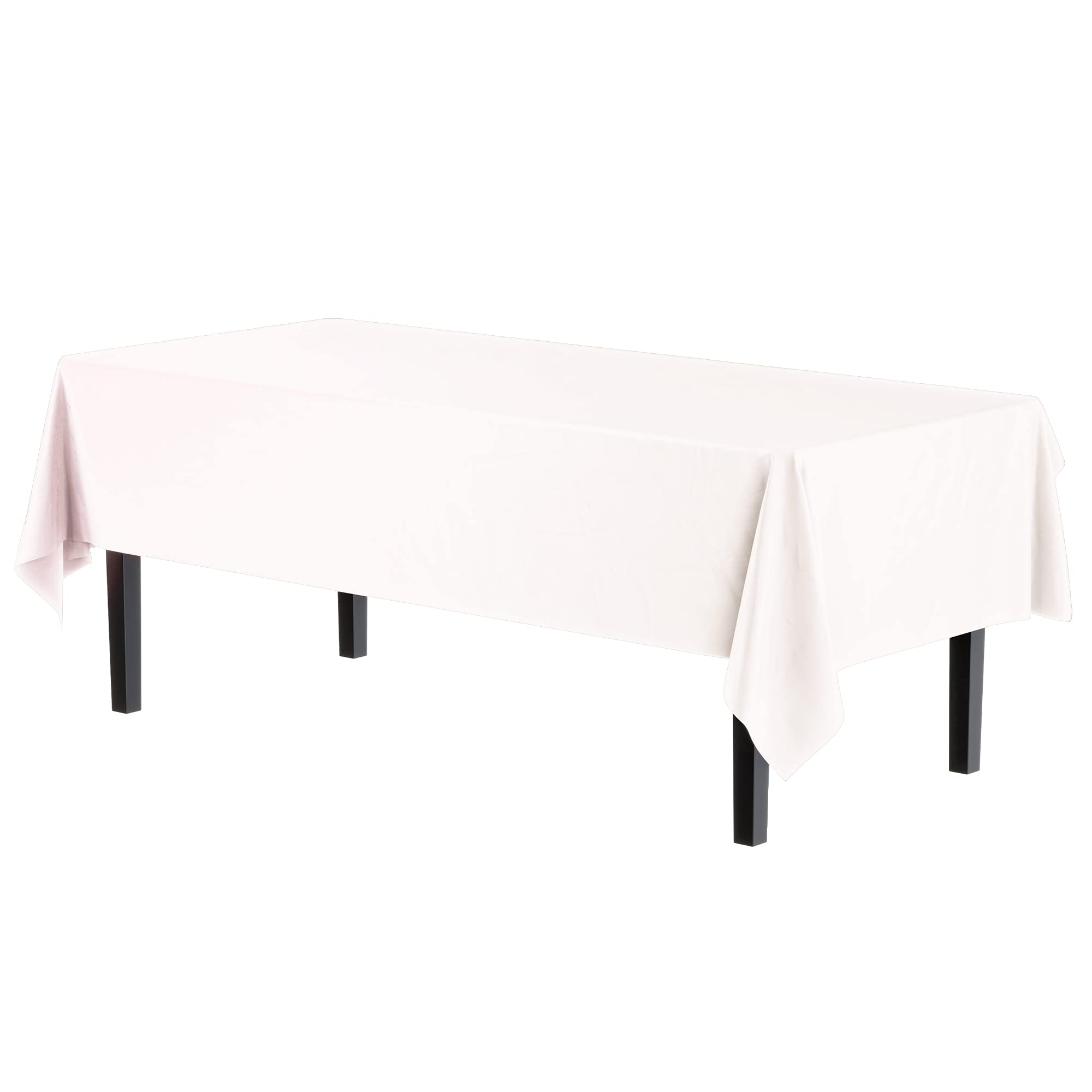 Premium White Plastic Table Covers | 12 Pack - 54 In. x 108 In.