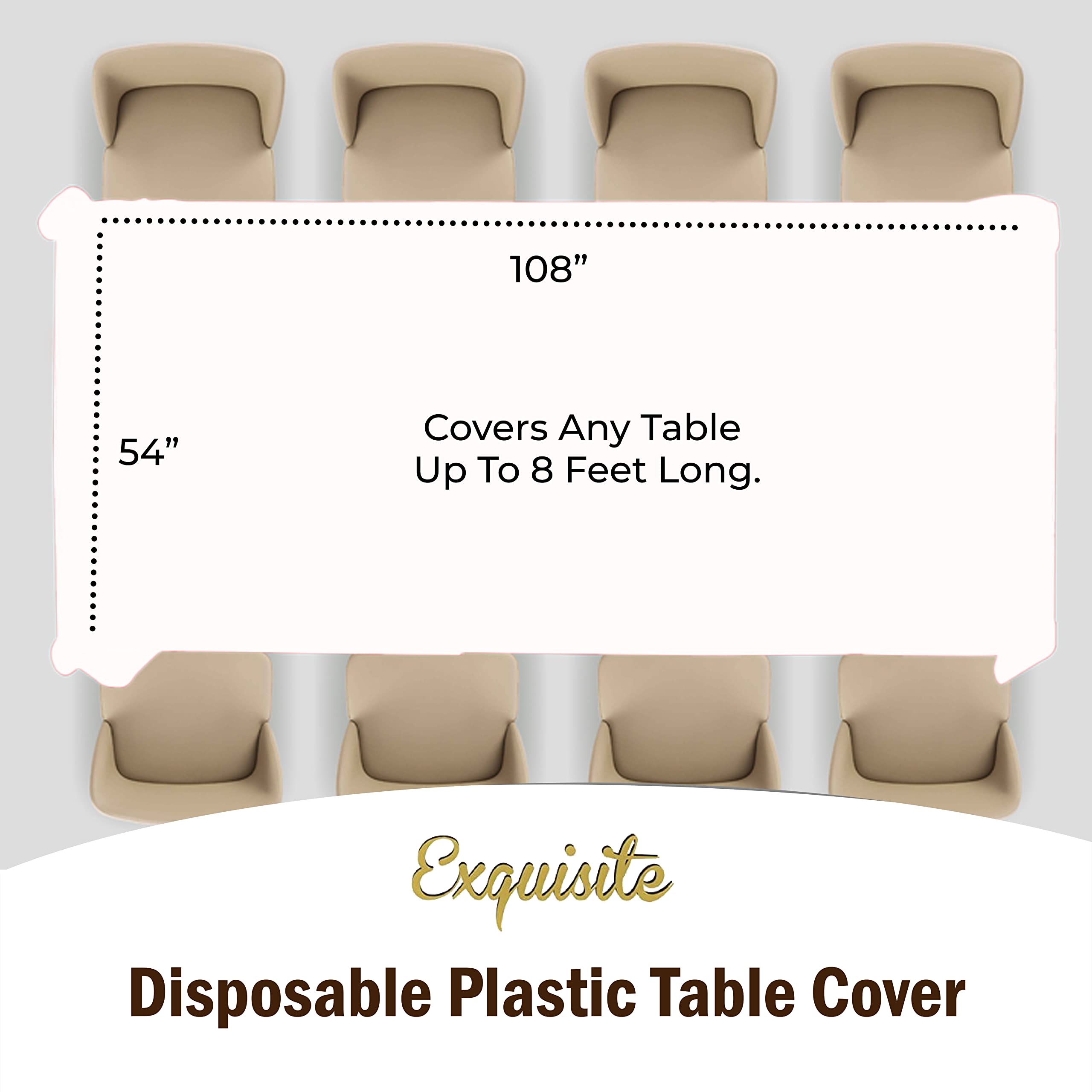 White Plastic Table Cover | Case of 48 - 54 In. x 108 In.