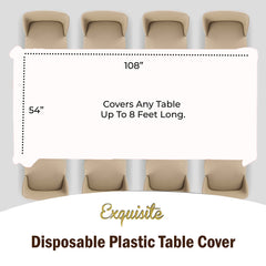 White Plastic Table Covers | 12 Pack - 54 In. x 108 In.