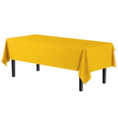 Premium Yellow Plastic Table Covers | 12 Pack - 54 In. x 108 In.