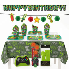64 Pcs Pixel Party Kit - For 8 Guests