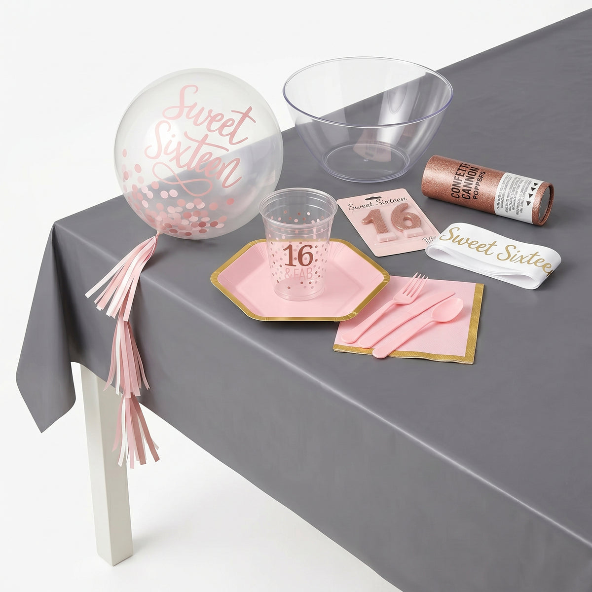 80 Pcs Sweet 16 Party Kit | For 8 Guests