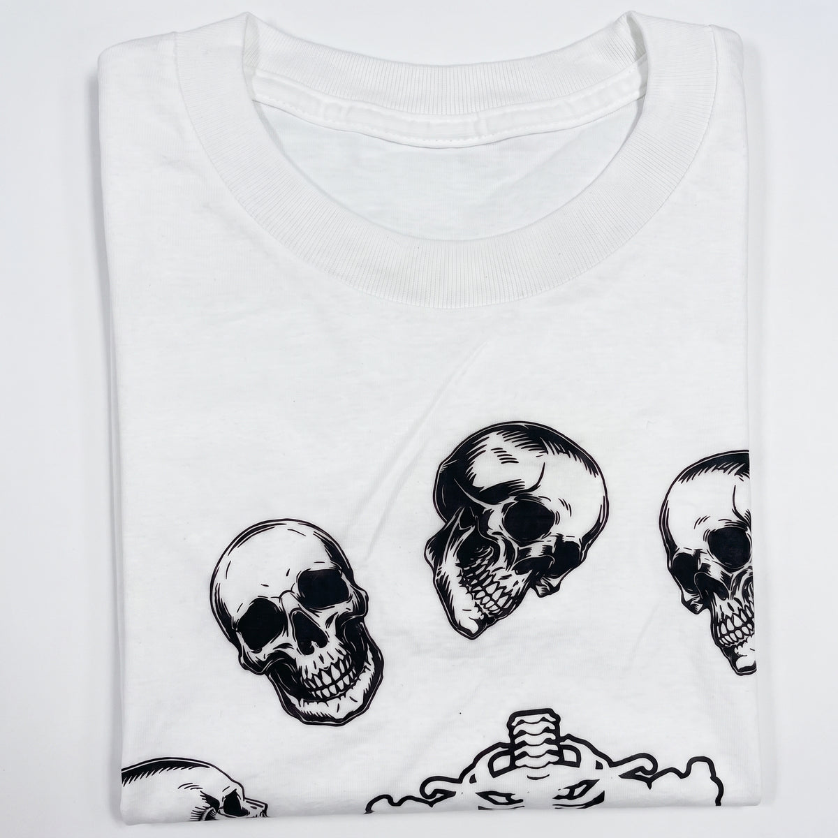 Halloween Skeleton Head Crop Top T-Shirt - Adult XL