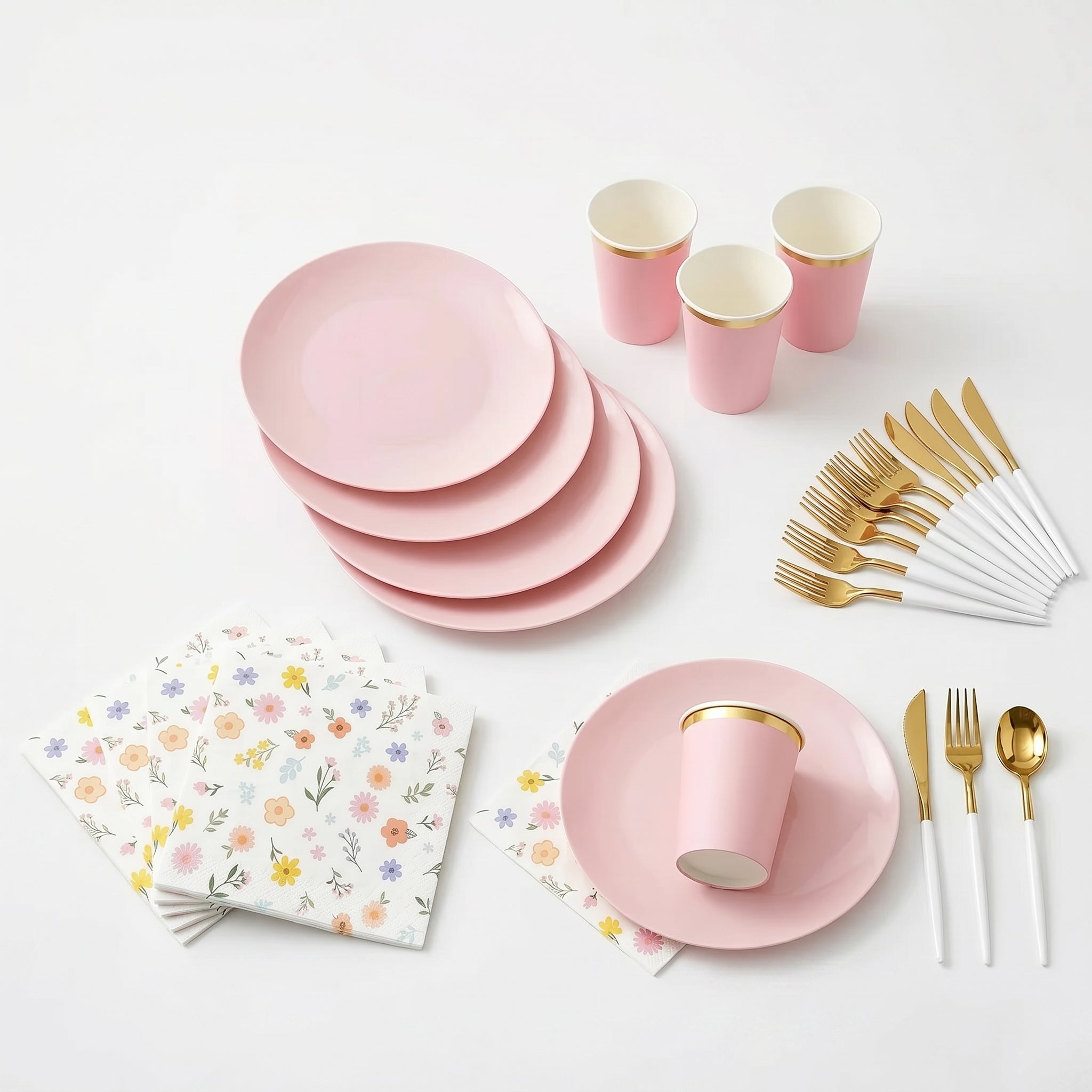 117 Pcs Soft Rose Easter Party Kit | For 20 Guests