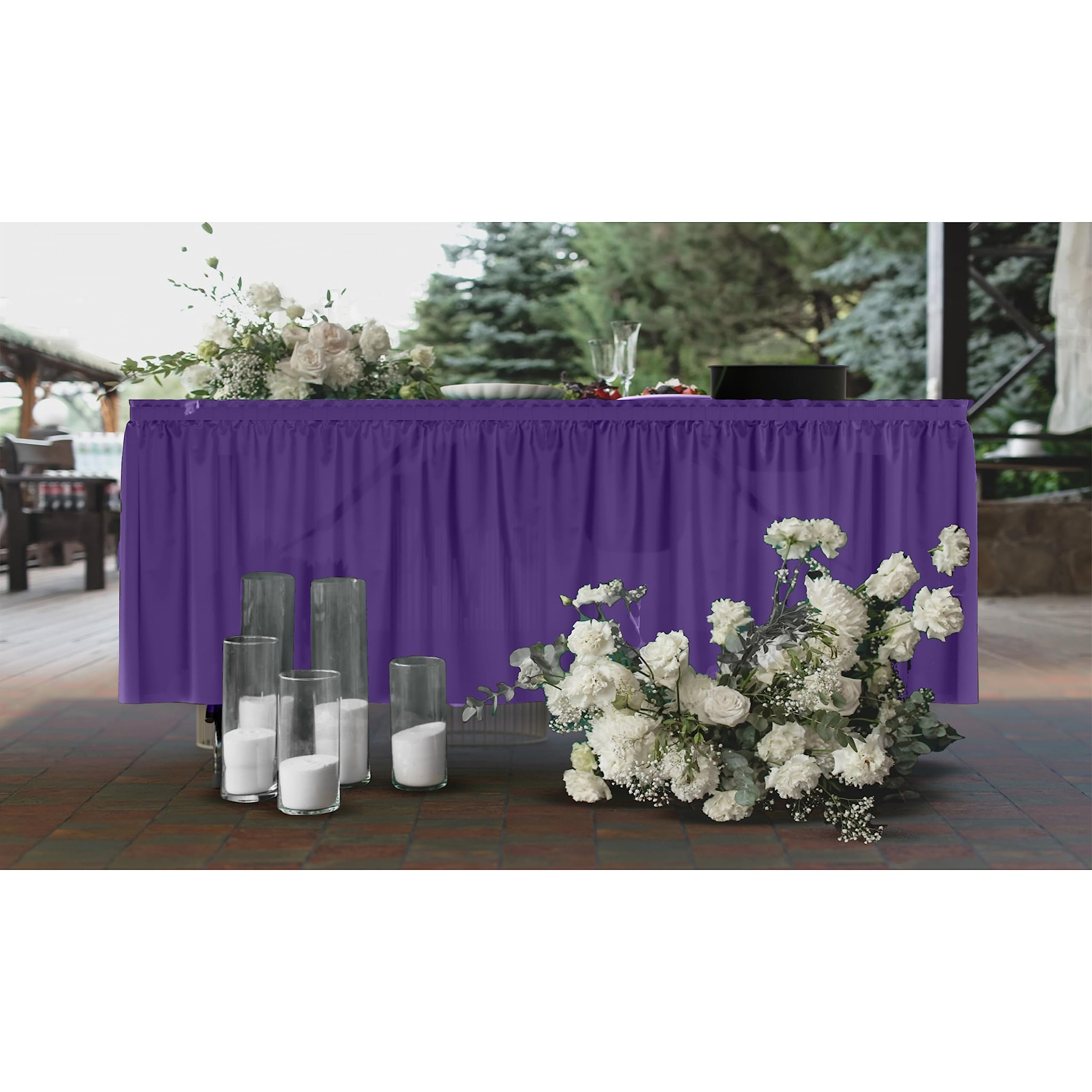 Purple Plastic Table Skirt | Case of 48