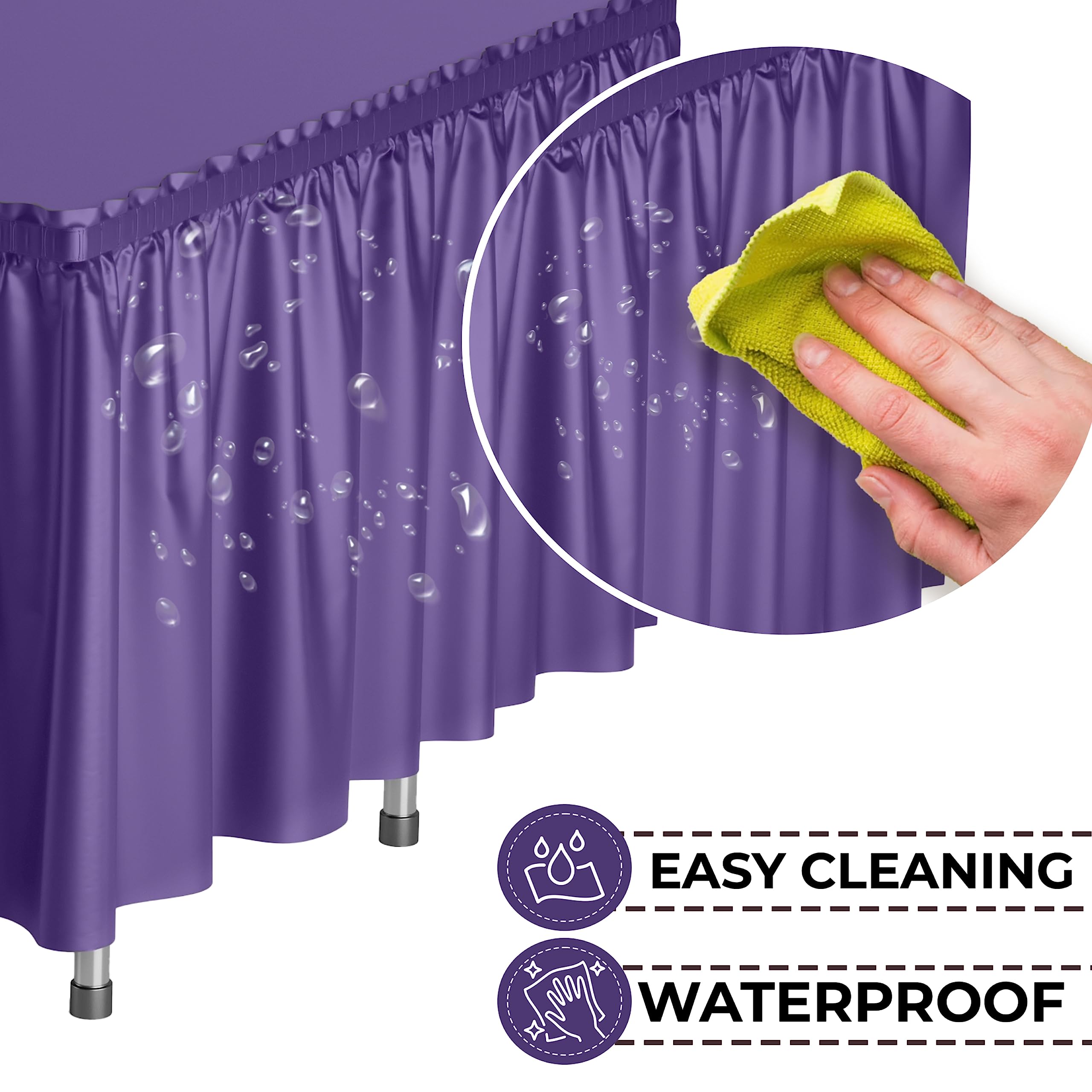 Purple Plastic Table Skirt