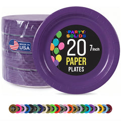 7 In. Purple Paper Plates - 20 Ct.