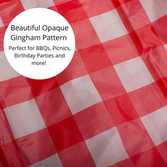 Red Gingham Plastic Table Covers | 6 Pack - 54 In. x 108 In.