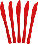 Heavy Duty Red Plastic Knives - 7.75 in. | 50 Count