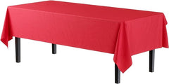 Premium Red Plastic Table Covers | 12 Pack - 54 In. x 108 In.
