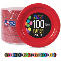 10 in. Red Paper Plates | 100 Count