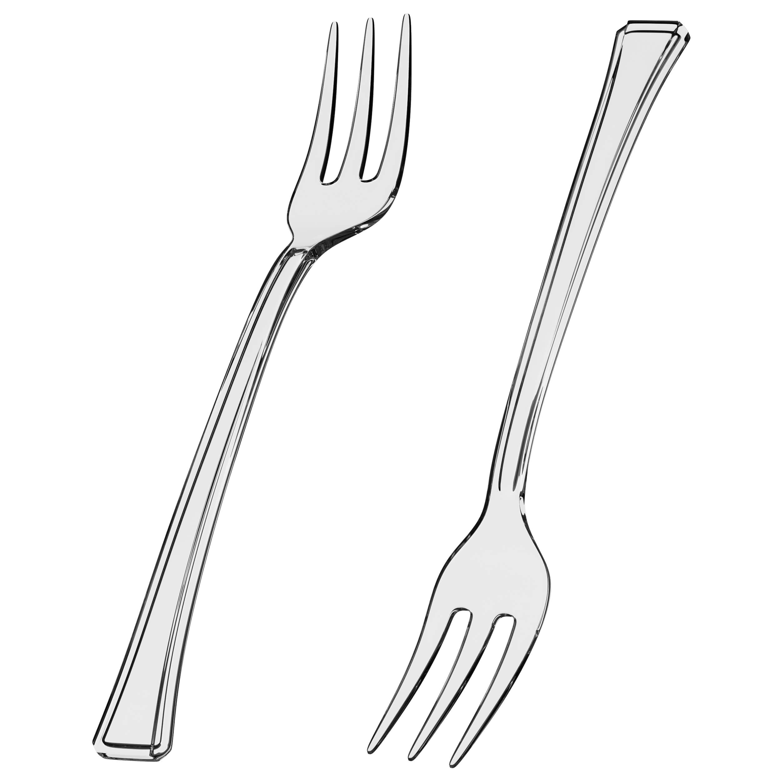 Exquisite Clear Plastic Tasting Forks 100 Count