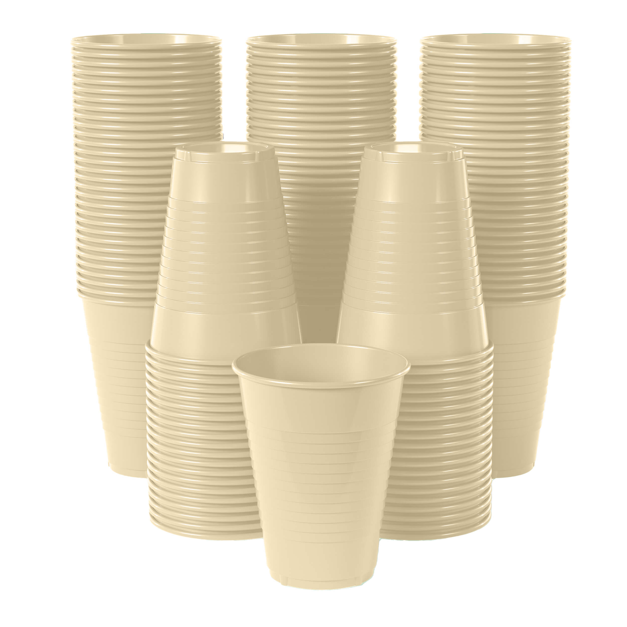 12 Oz. Ivory Plastic Cups | 16 Count