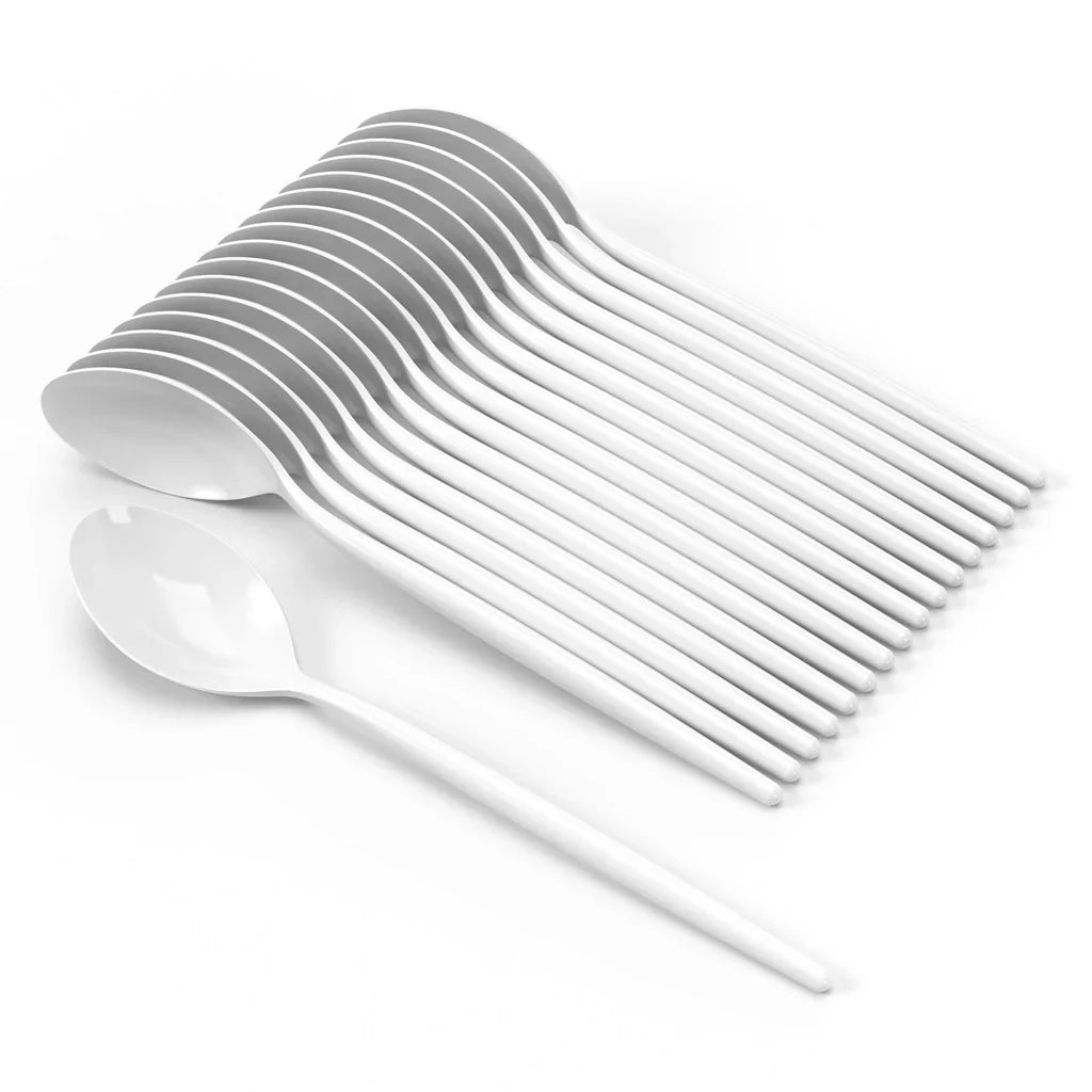 Trendables Gloss White Plastic Spoons | 480 Count