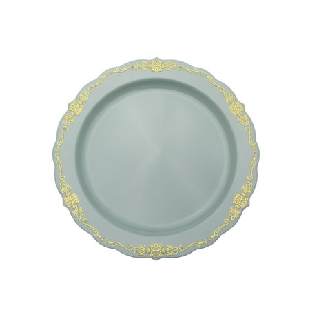 7.5 In. Robin Blue Victorian Design Plates | 20 Count