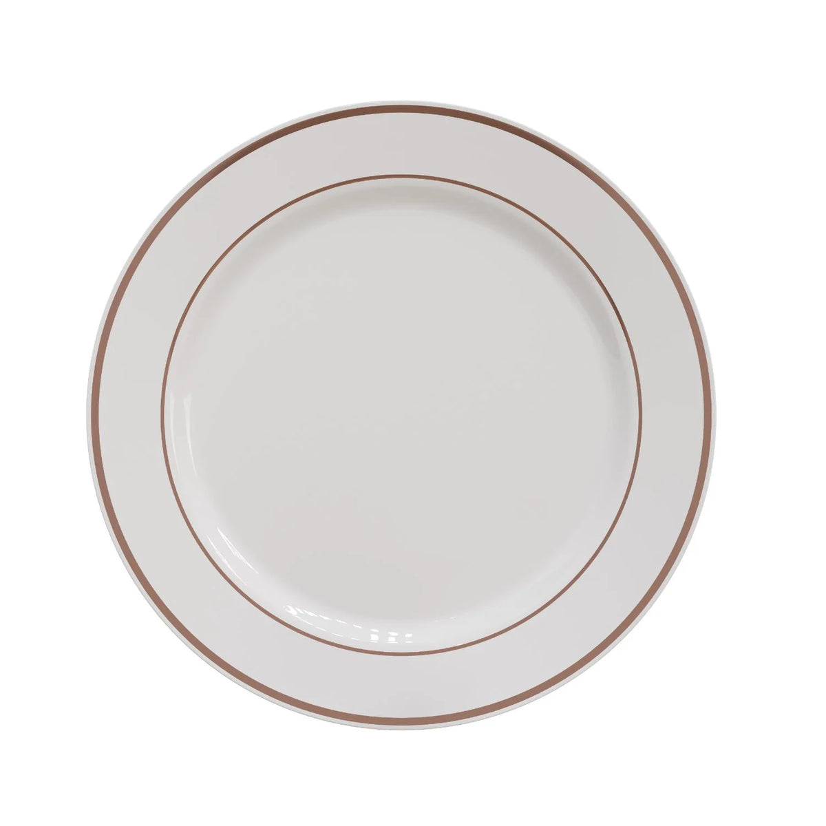 10.25 In. White/Rose Gold Line Design Plates | 10 Count