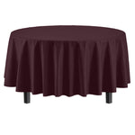 Round Brown Plastic Table Cover - 84 in.