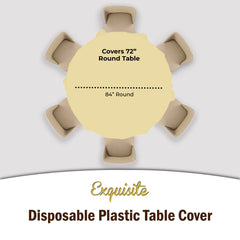 Round Light Yellow Plastic Table Covers | 12 Pack - 84 in.