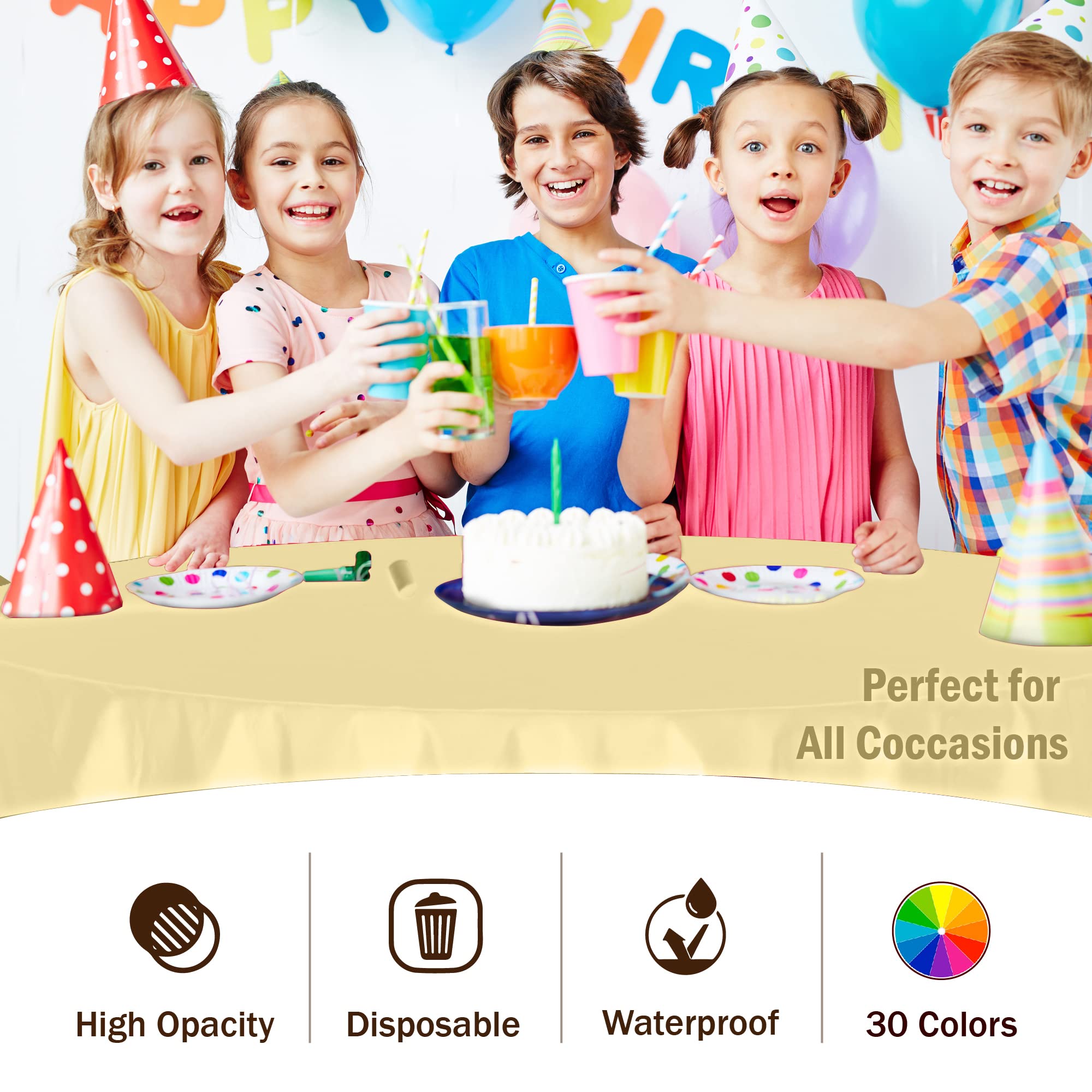 Round Light Yellow Table Cover