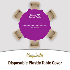 Round Magenta Plastic Table Cover - 84 in. | Case of 48