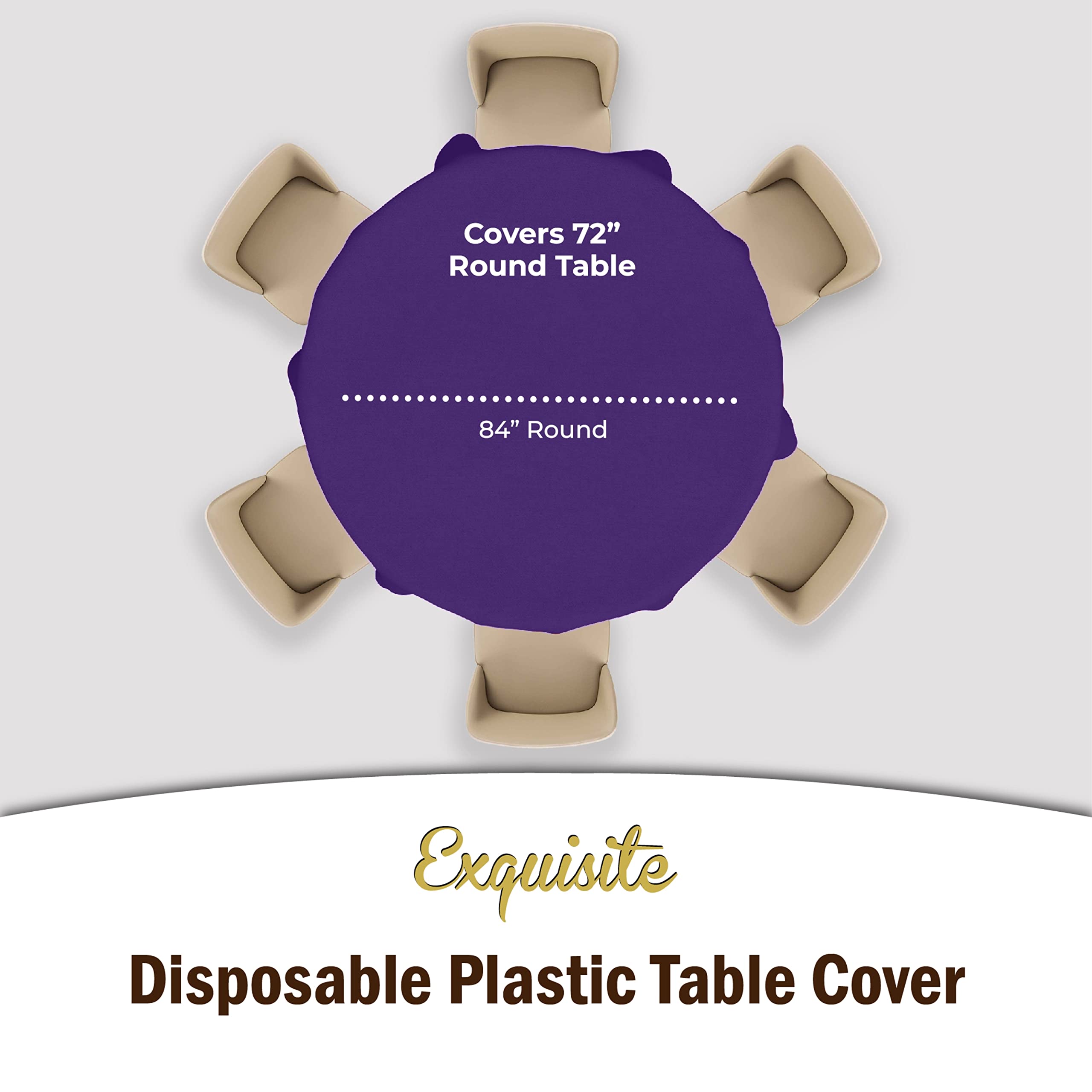 Round Purple Plastic Table Cover - 84 in. | Case of 48