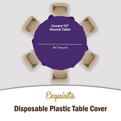 Round Purple Plastic Table Cover - 84 in. | Case of 48