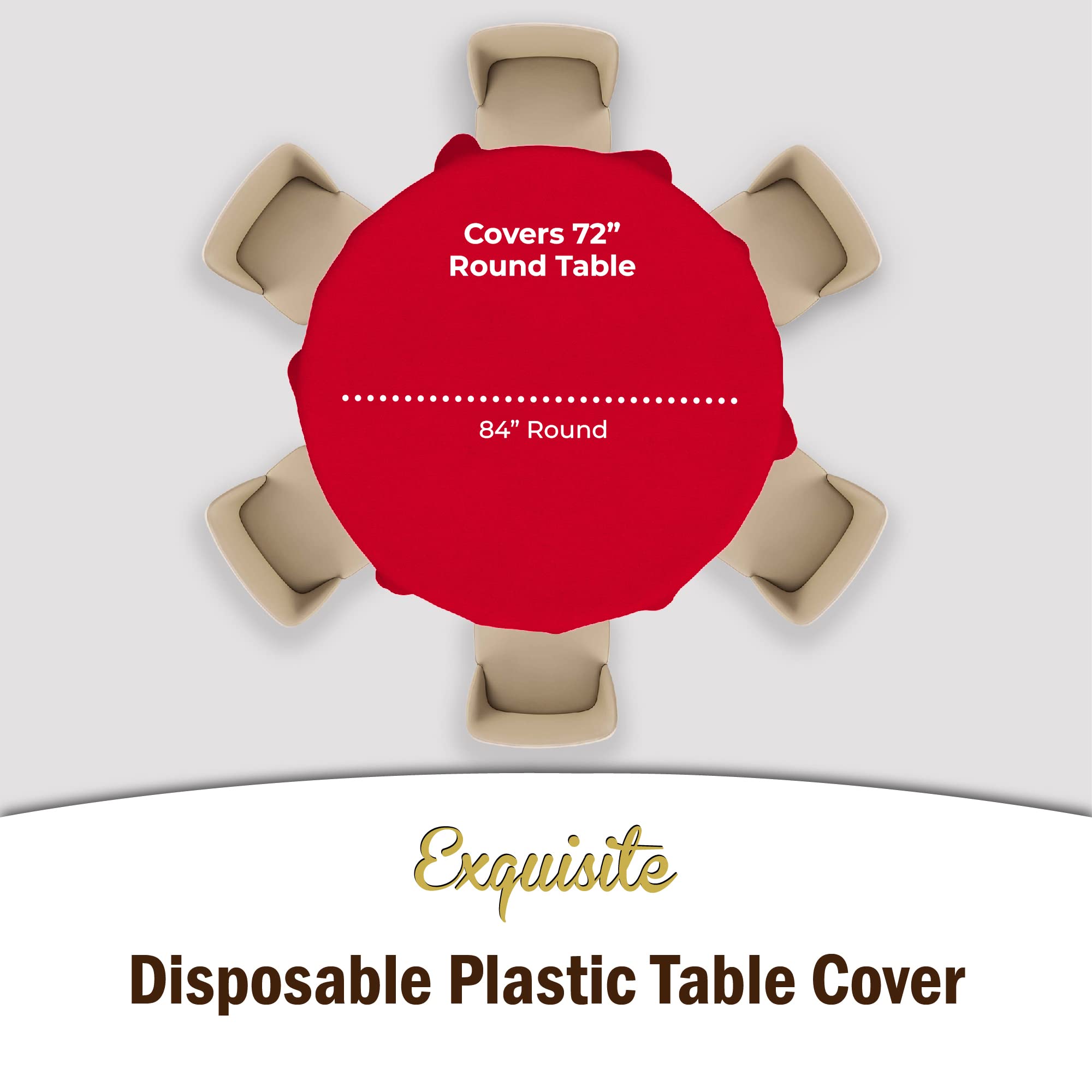 Round Red Plastic Table Cover - 84 in. | Case of 48