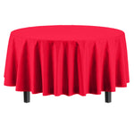 Round Red Plastic Table Cover - 84 in.