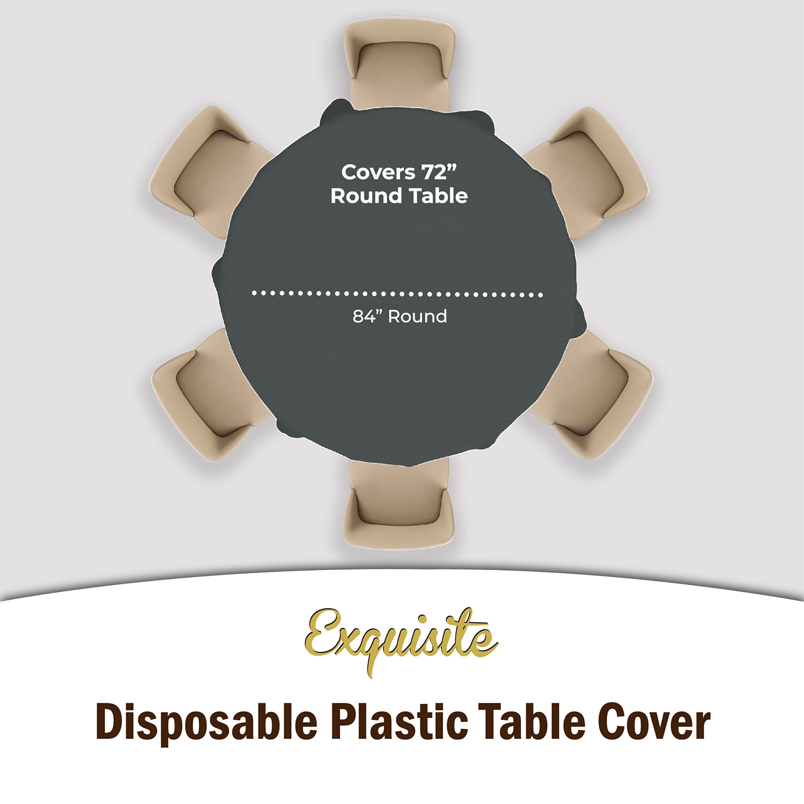 Round Silver Plastic Table Cover - 84 in. | Case of 48