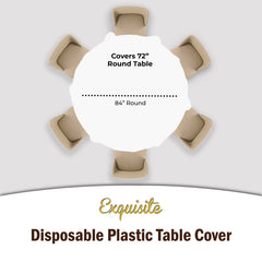 Round White Plastic Table Cover - 84 in. | Case of 48