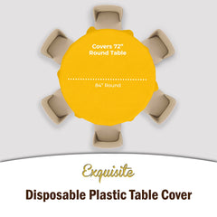 Round Yellow Plastic Table Cover | Case of 48