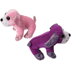 Glitter Sitting Dogs Plush - 12 Count