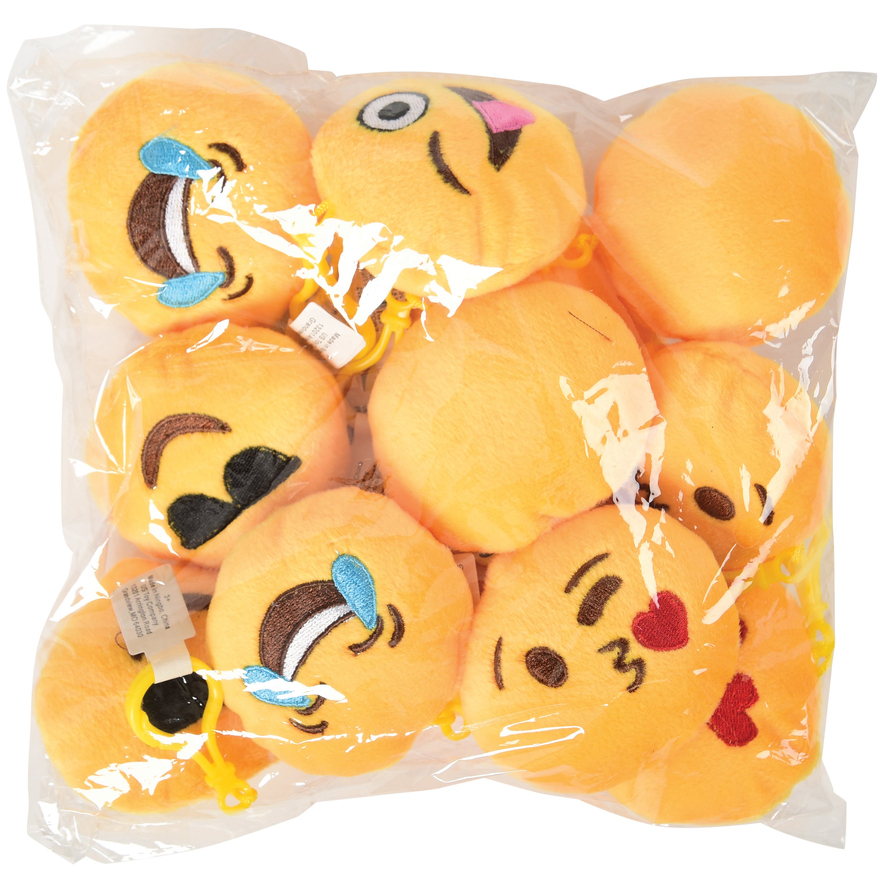 Emoji Clip Plush - 12 Count
