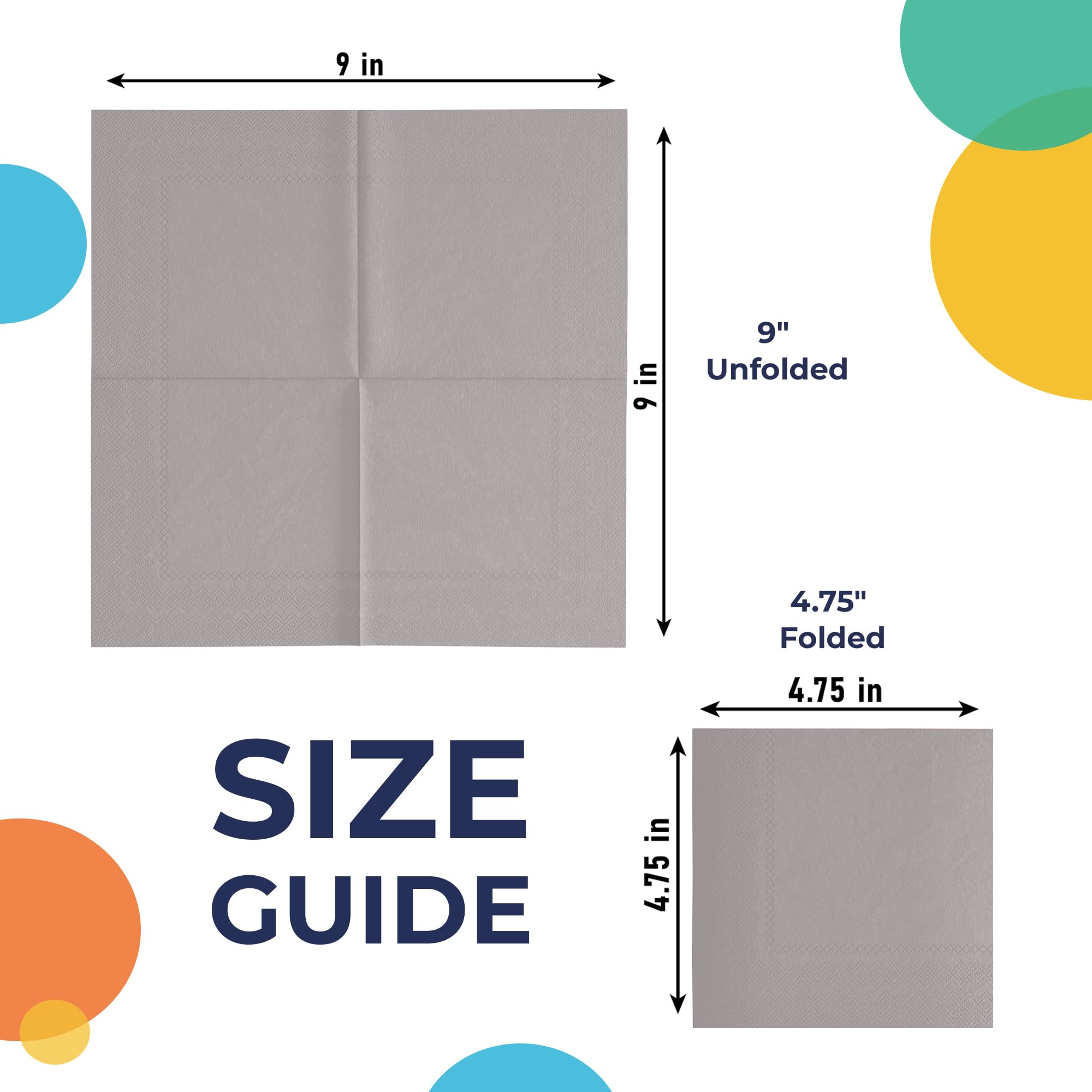 Silver Beverage Napkins - 9 in. | 1800 Count